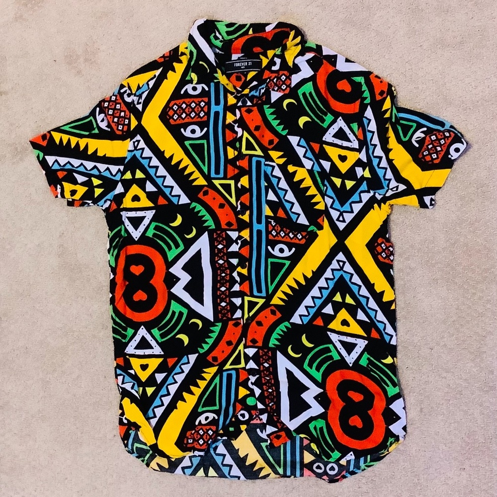 Forever 21 Geometric Button Up